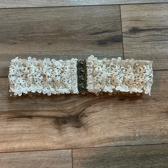 Lace High Waist Elastic Belt - Picture 3 of 6